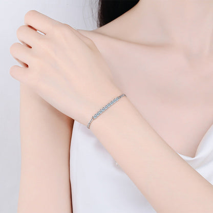 [Leaves]SMILING CURVE MOISSANITE BRACELET