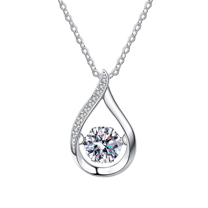 [Leaves]DANCING WATER DROP MOISSANITE NECKLACE