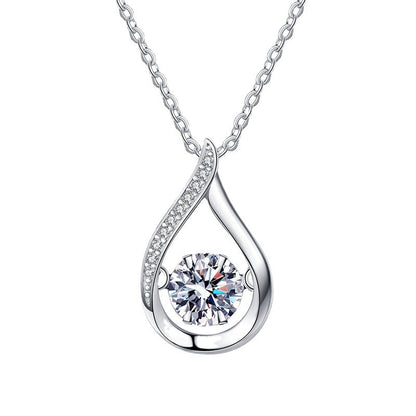 [Leaves]DANCING WATER DROP MOISSANITE NECKLACE