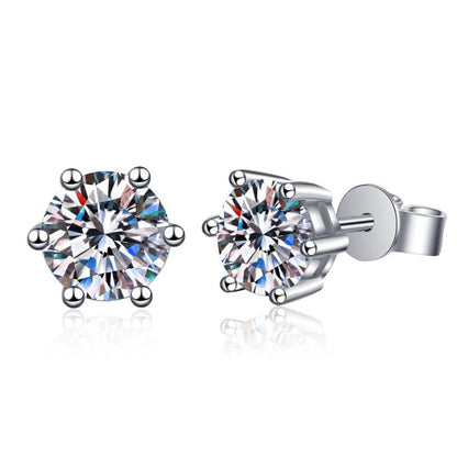 [Leaves]SIX-PRONG MOISSANITE EARRINGS