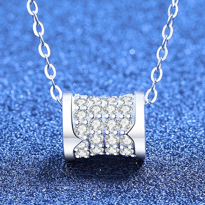 [Leaves]FULL-PAVE "HOURGLASS" MOISSANITE NECKLACE
