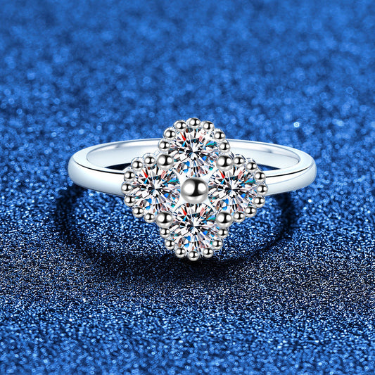 [Leaves]ELEGANT FOUR-LEAF CLOVER MOISSANITE RING