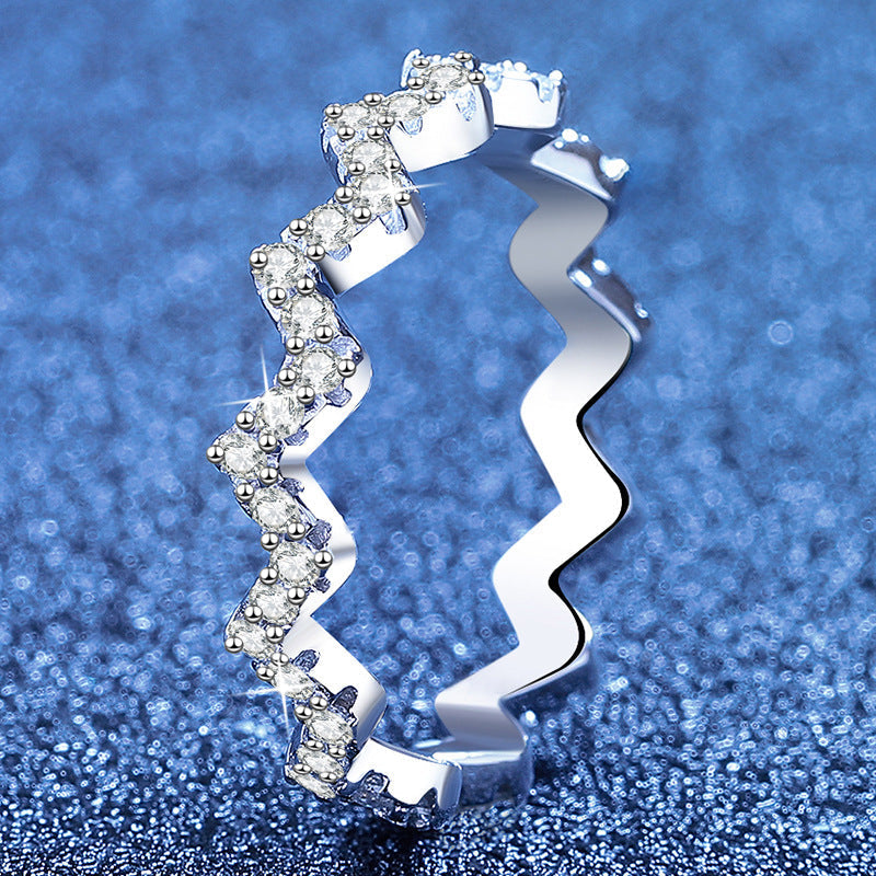 [Leaves]CHIC WAVY MOISSANITE ETERNITY RING
