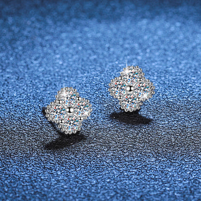 [Leaves]ELEGANT FOUR-LEAF CLOVER MOISSANITE STUD EARRINGS