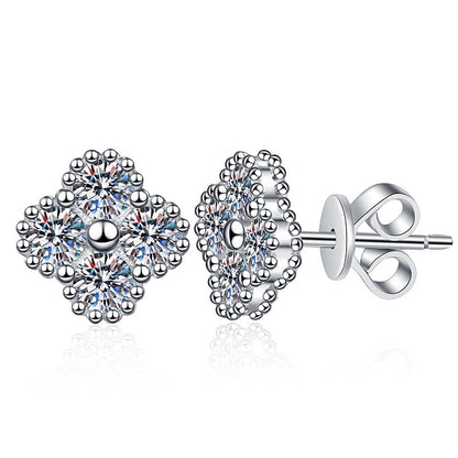 [Leaves]ELEGANT FOUR-LEAF CLOVER MOISSANITE STUD EARRINGS