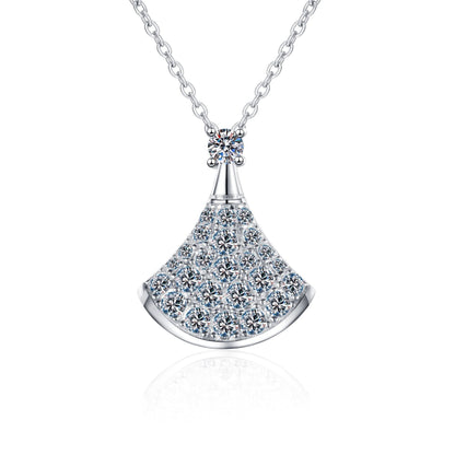 [Leaves]ELEGANT FAN-SHAPED MOISSANITE PENDANT NECKLACE