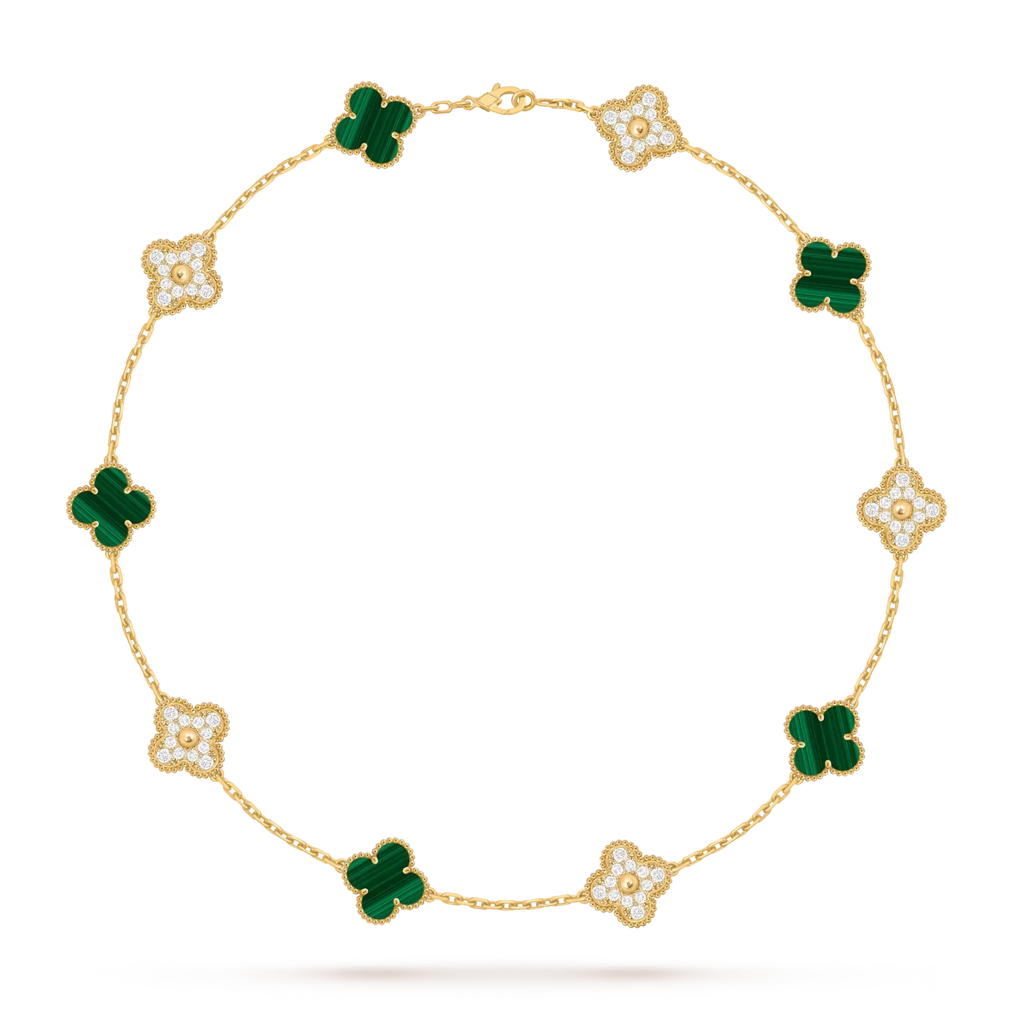 [Leaves]CLASSIC LUCKY 10-MOTIF CLOVER NECKLACE GOLD COLLECTION
