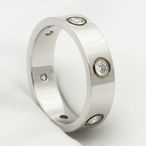 [Leaves]LOVE RING 5.5MM 6 DIAMONDS SILVER