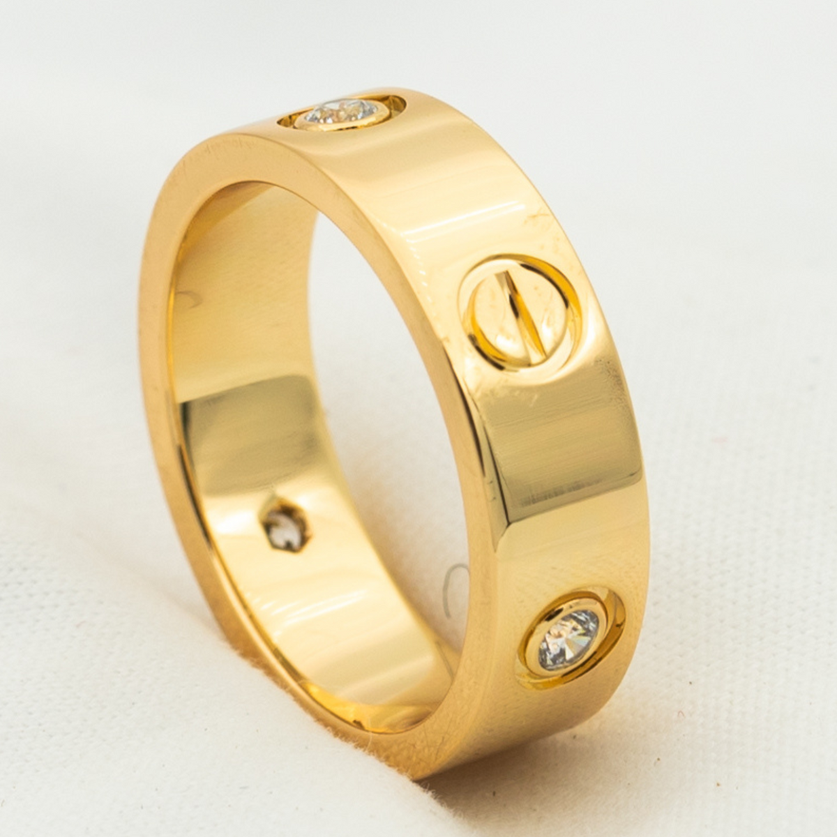 [Leaves]LOVE RING 5.5MM 3 DIAMONDS PINK GOLD