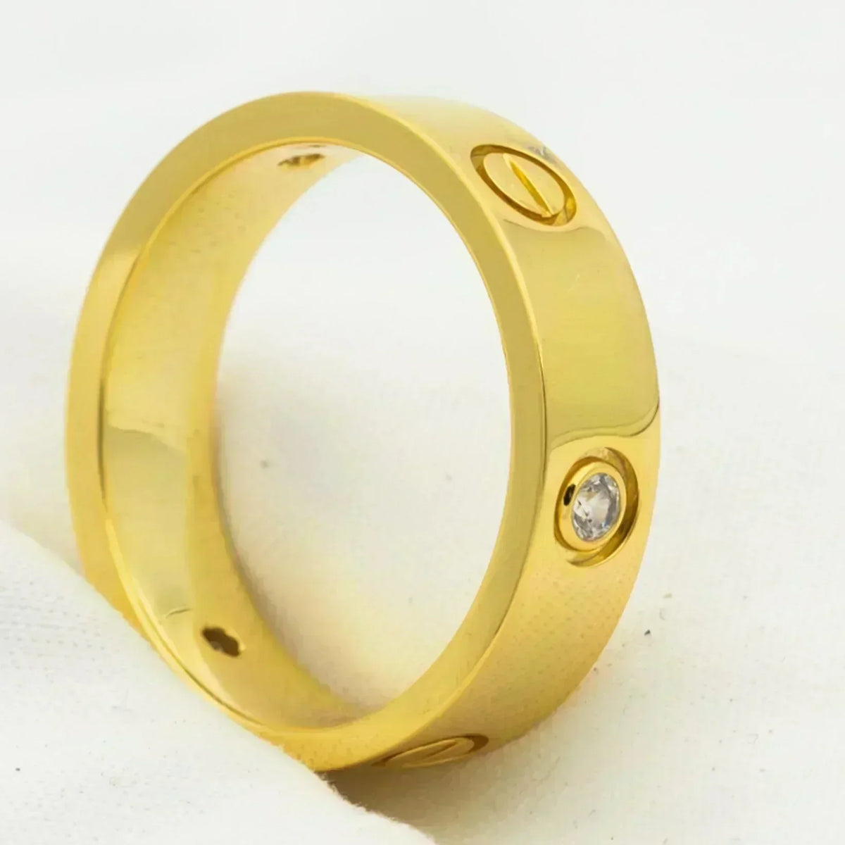 [Leaves]LOVE RING 5.5MM 3 DIAMONDS GOLD