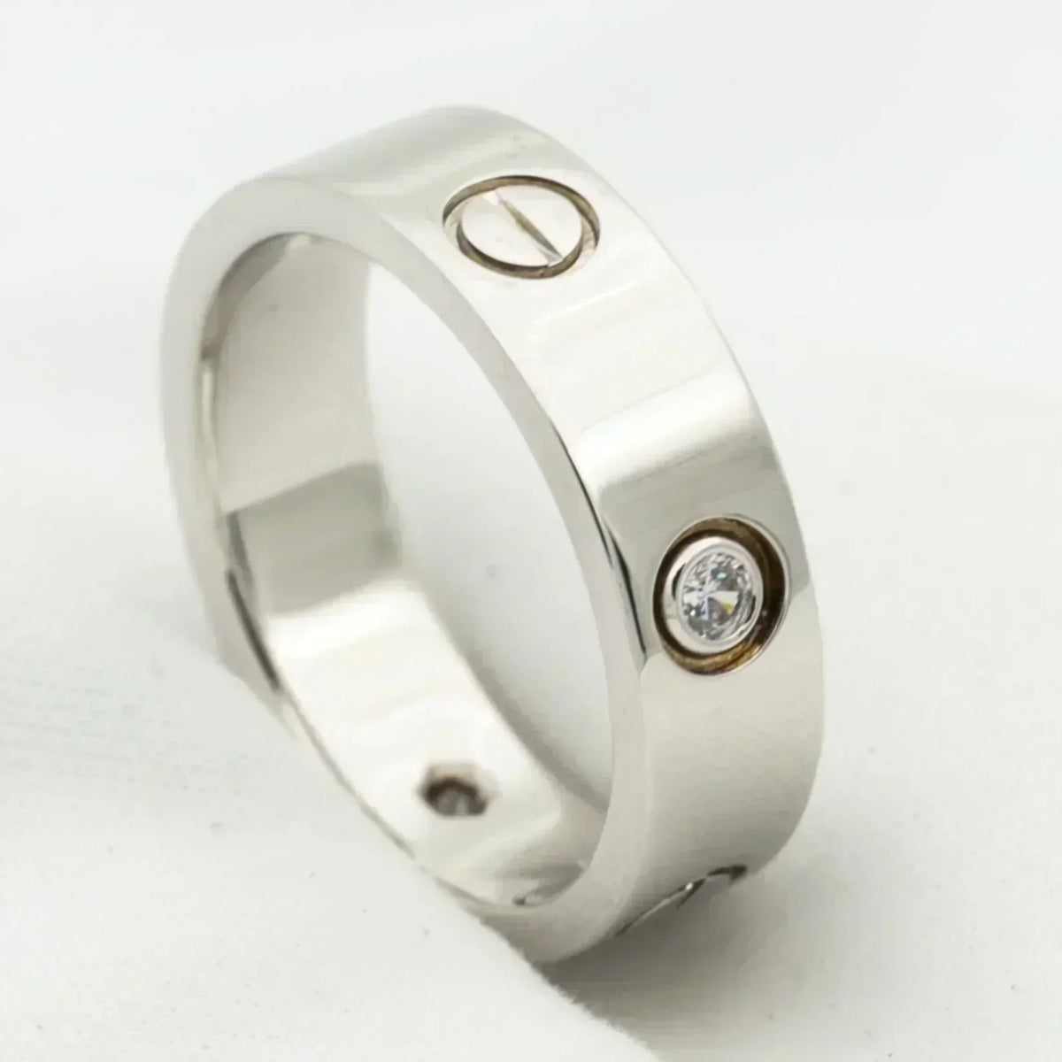 [Leaves]LOVE RING 5.5MM 3 DIAMONDS SILVER