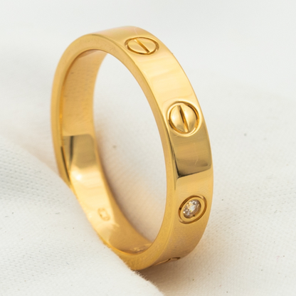 [Leaves]LOVE RING 4MM 1 DIAMOND PINK GOLD