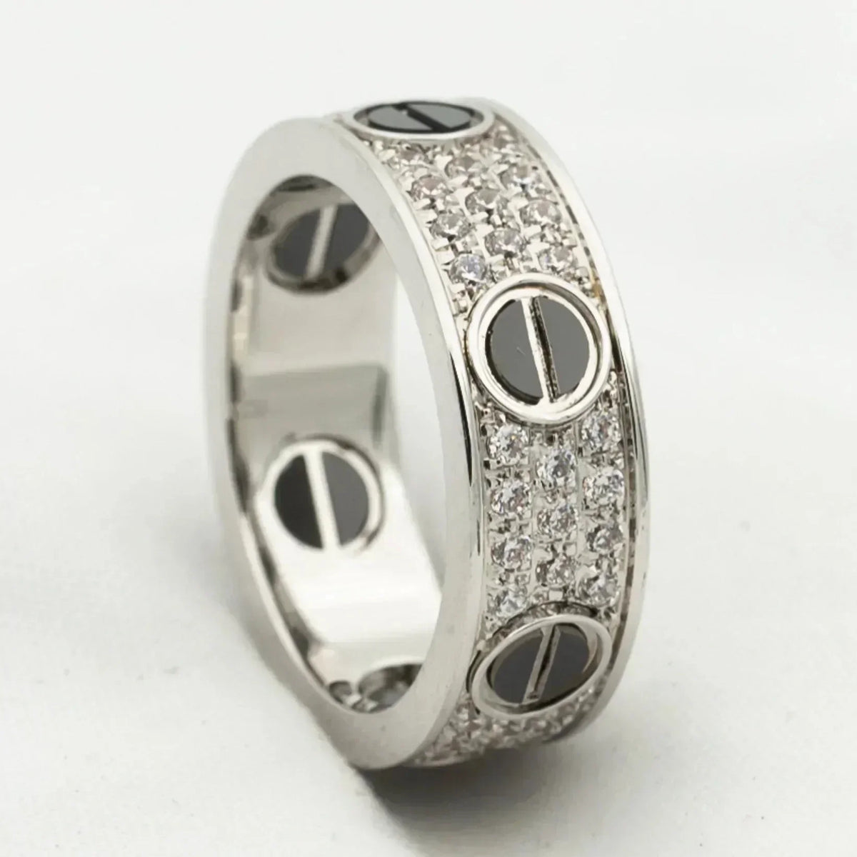 [Leaves]LOVE RING 5.5MM DIAMONDS PAVED CERAMIC
