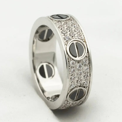 [Leaves]LOVE RING 5.5MM DIAMONDS PAVED CERAMIC