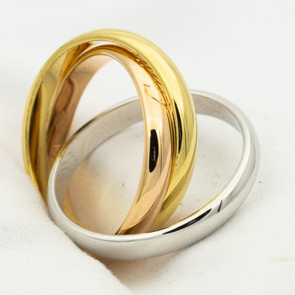 [Leaves]TRINITY RING GOLD PINK GOLD SILVER