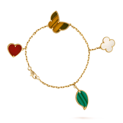[Leaves]LUCKY SPRING 5 MOTIF GOLD BRACELET