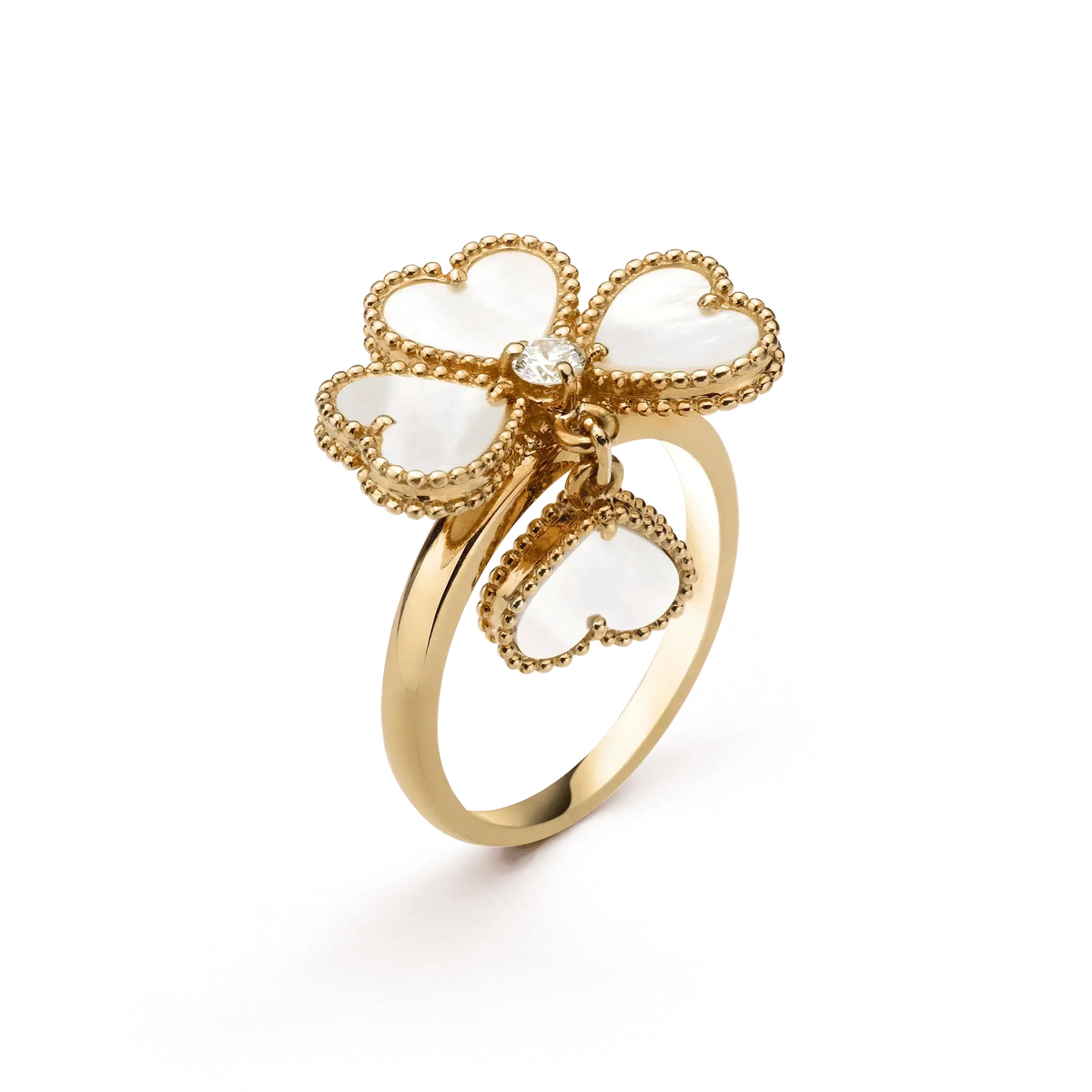 [Leaves]SWEET CLOVER WHITE MOP RING