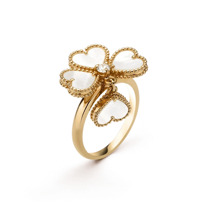 [Leaves]SWEET CLOVER WHITE MOP RING