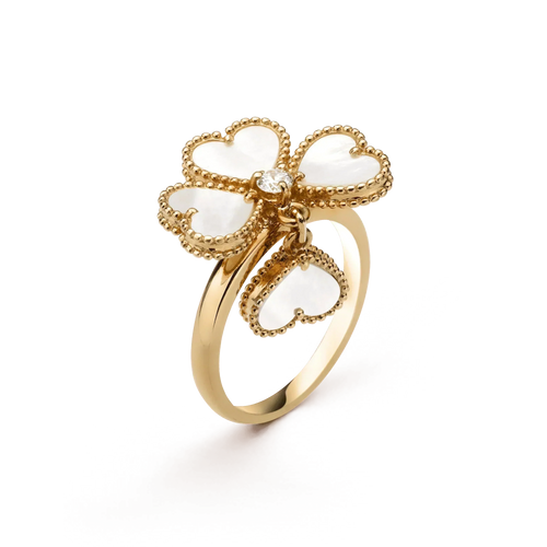 [Leaves]SWEET CLOVER WHITE MOP RING