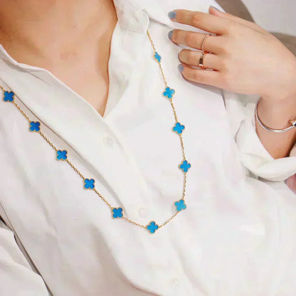 [Leaves]CLOVER 20 MOTIFS BLUE AGATE GOLD