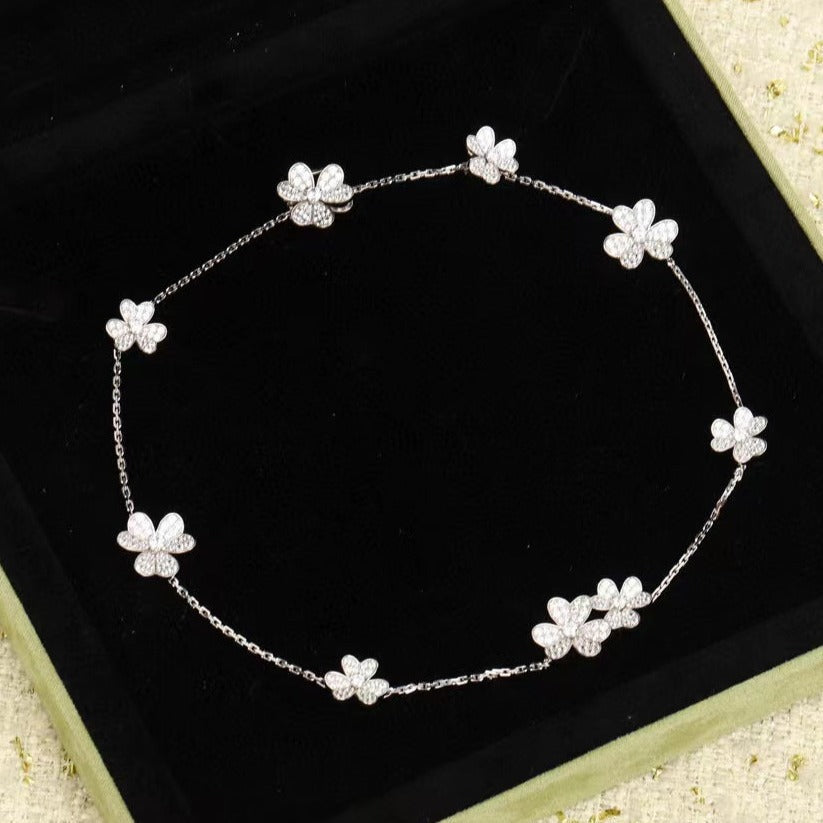 [Leaves]FRIVOLE SILVER 9 FLOWERS NECKLACE