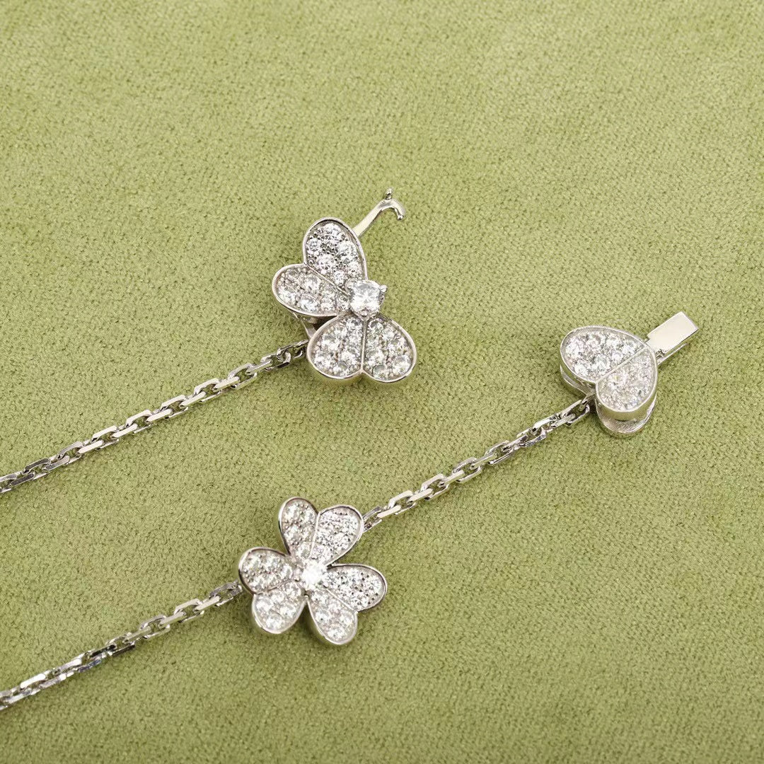 [Leaves]FRIVOLE SILVER 9 FLOWERS NECKLACE