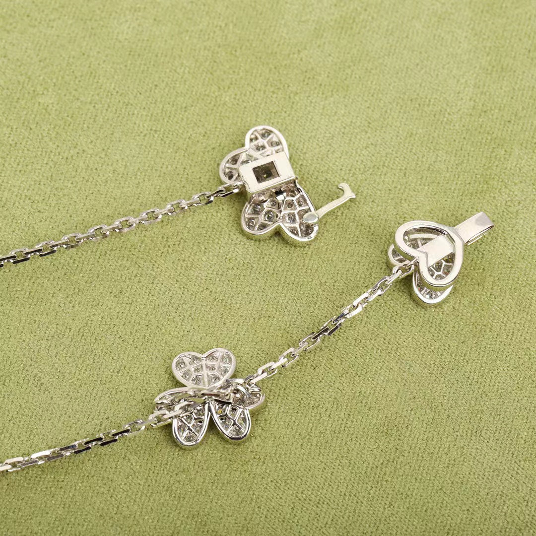 [Leaves]FRIVOLE SILVER 9 FLOWERS NECKLACE