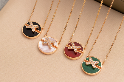 [Leaves]JEUX DE ROSE GOLD DIAMOND NECKLACE