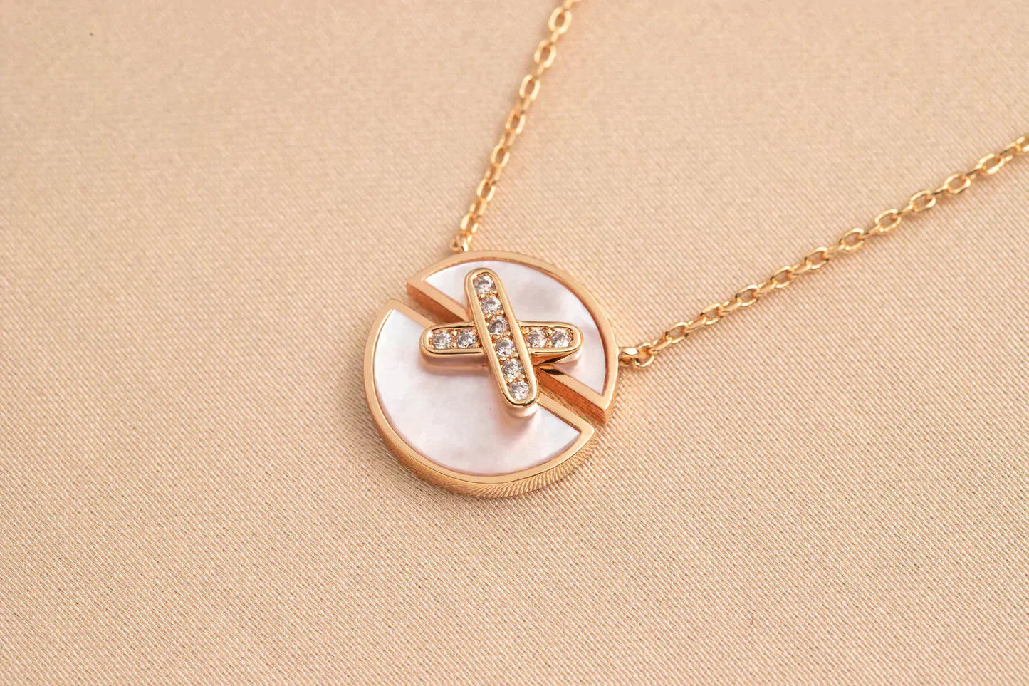 [Leaves]JEUX DE ROSE GOLD DIAMOND NECKLACE
