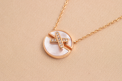 [Leaves]JEUX DE ROSE GOLD DIAMOND NECKLACE