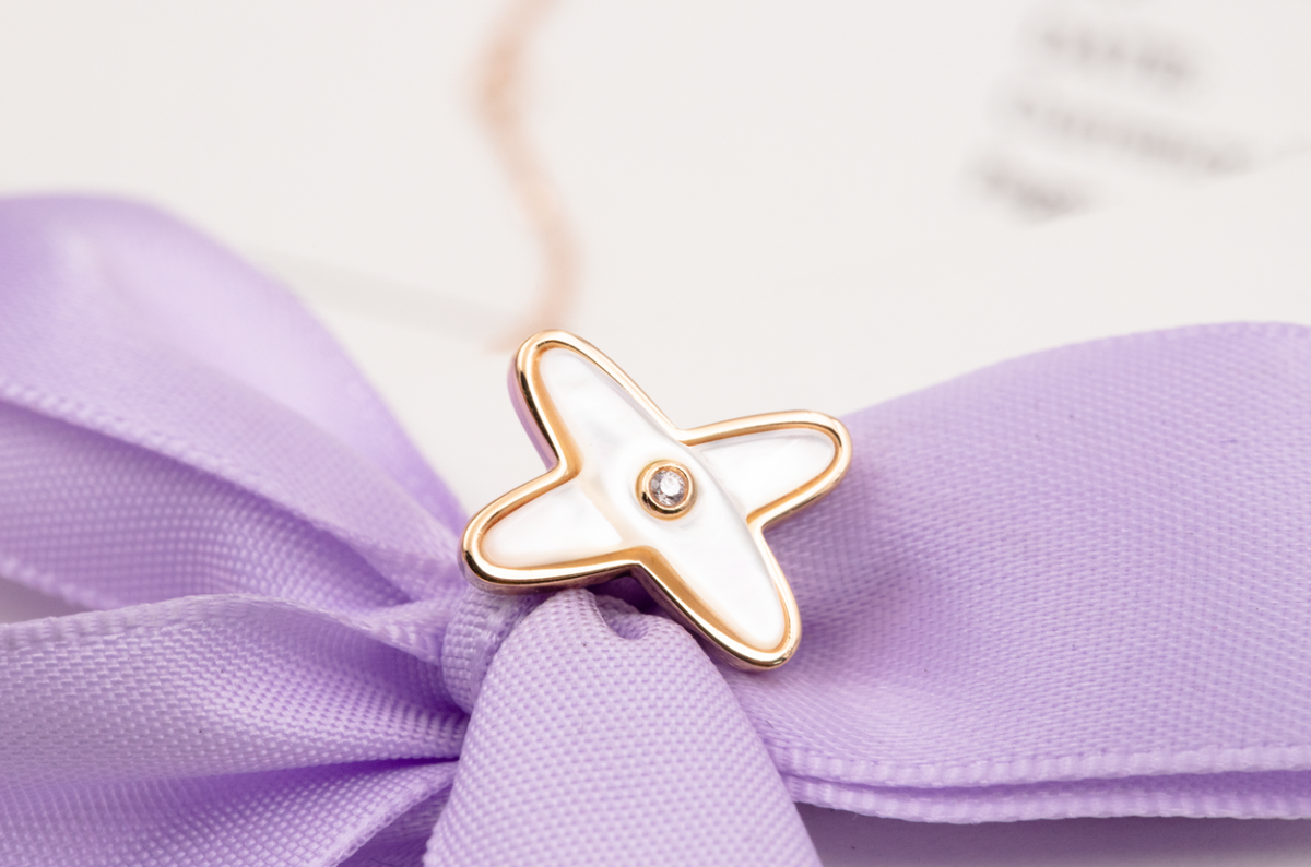 [Leaves]JEUX DE WHITE MOP ROSE GOLD DIAMOND EARRINGS