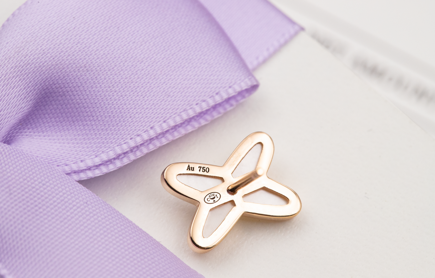 [Leaves]JEUX DE WHITE MOP ROSE GOLD DIAMOND EARRINGS