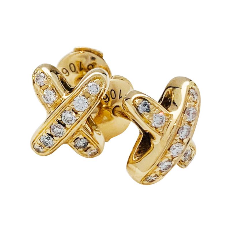 [Leaves]JEUX DE GOLD DIAMOND EARRINGS