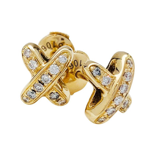 [Leaves]JEUX DE GOLD DIAMOND EARRINGS