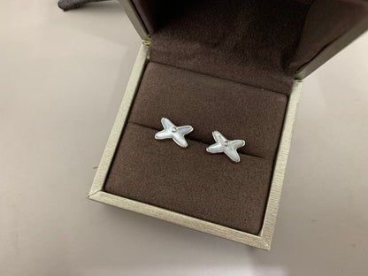 [Leaves]JEUX DE WHITE MOP SILVER DIAMOND EARRINGS