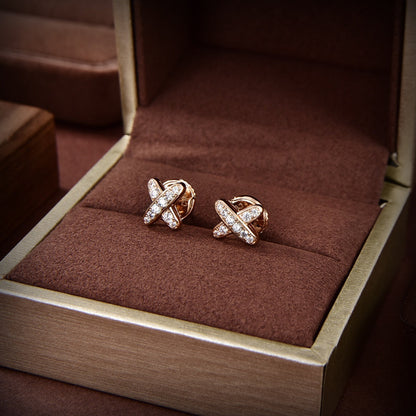 [Leaves]JEUX DE GOLD DIAMOND EARRINGS
