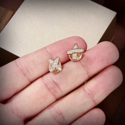[Leaves]JEUX DE GOLD DIAMOND EARRINGS