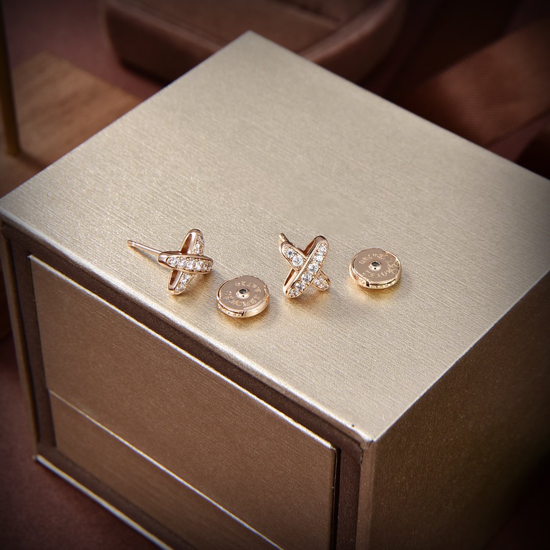 [Leaves]JEUX DE GOLD DIAMOND EARRINGS