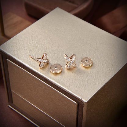 [Leaves]JEUX DE GOLD DIAMOND EARRINGS