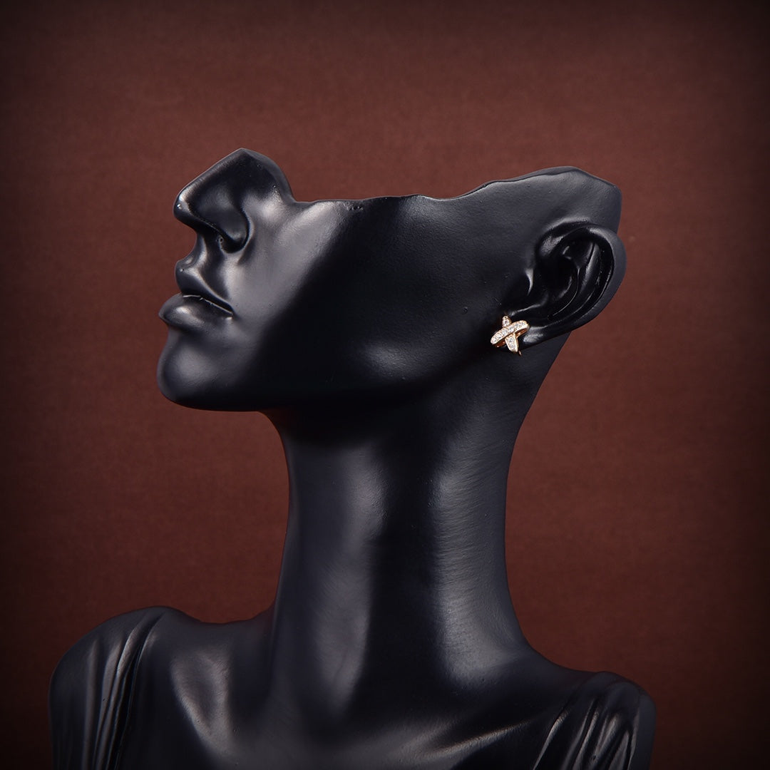 [Leaves]JEUX DE GOLD DIAMOND EARRINGS