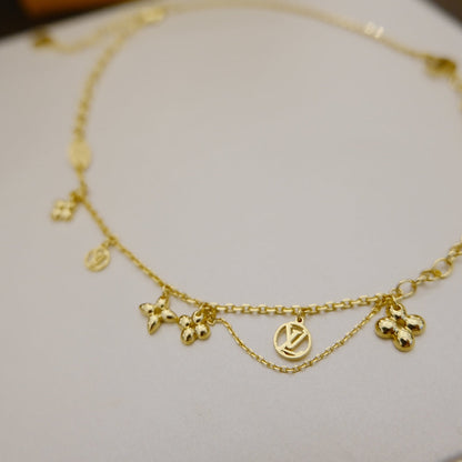 [Leaves]BLOOMING SUPPLE NECKLACE BRASS