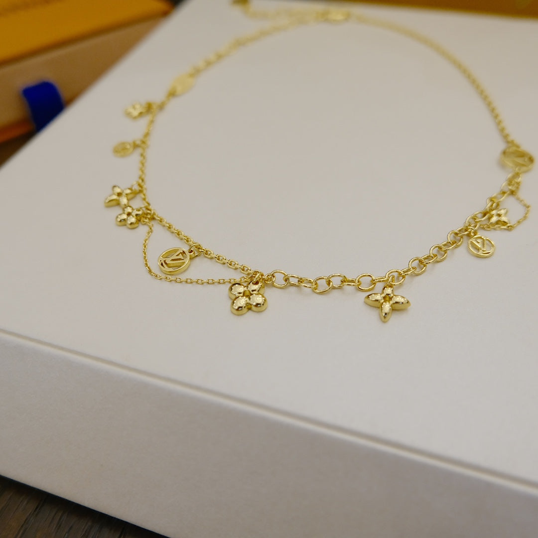 [Leaves]BLOOMING SUPPLE NECKLACE BRASS