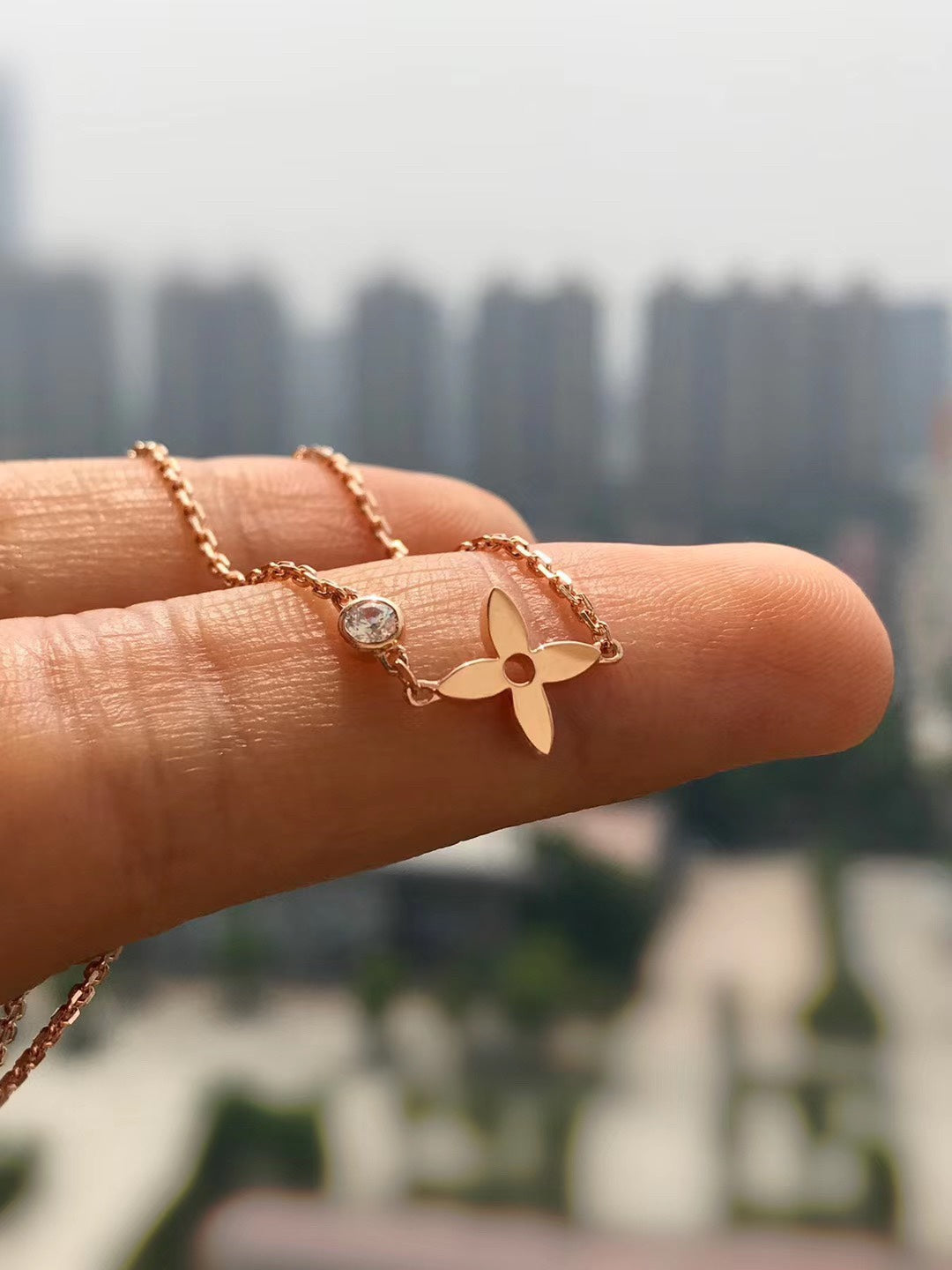 [Leaves]BLOSSOM PENDANT ROSE GOLD AND DIAMOND