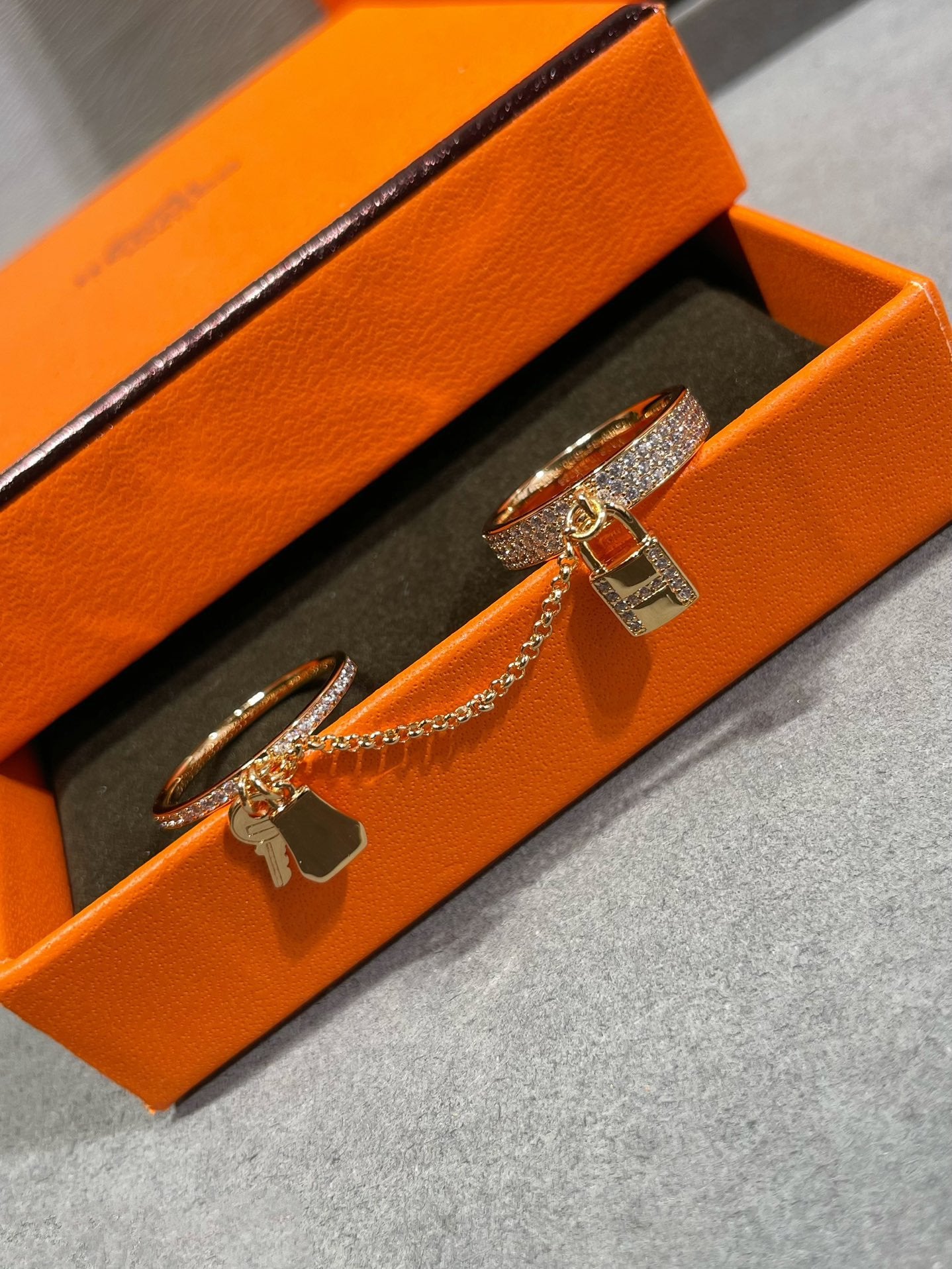 [Leaves]HM KELLY CLOCHETTE DOUBLE RING IN  WITH DIAMONDS