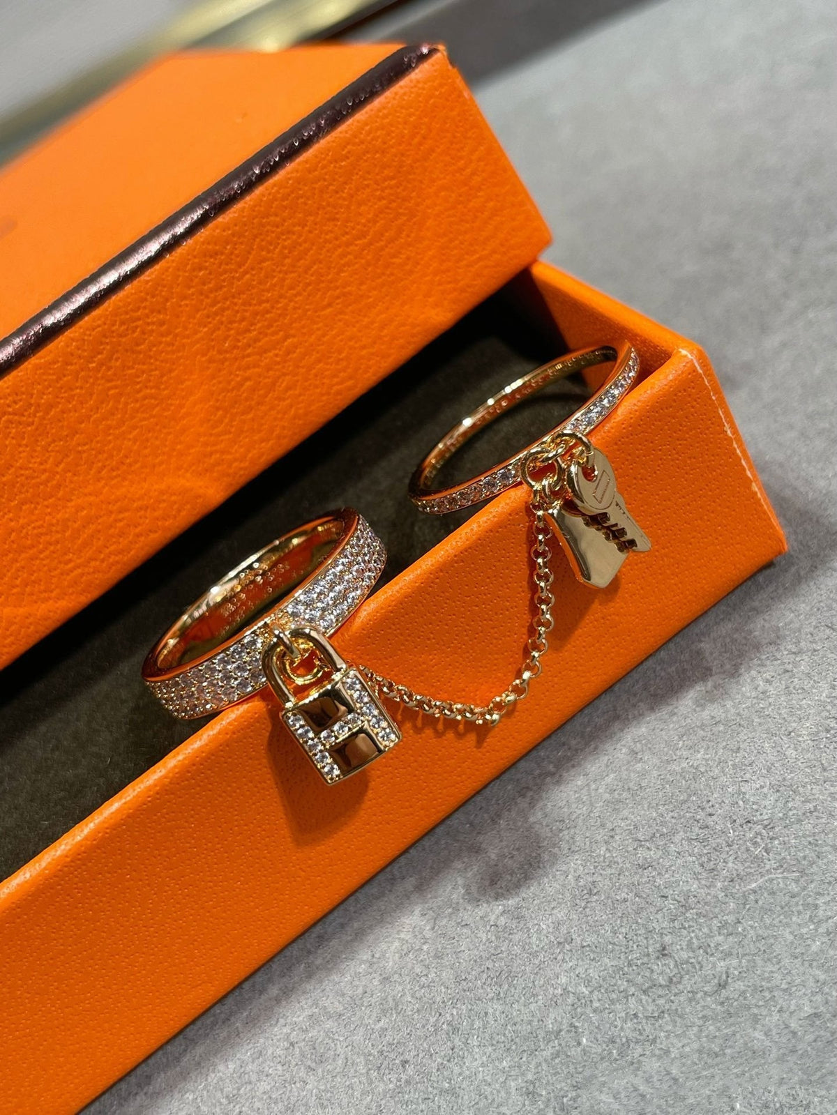 [Leaves]HM KELLY CLOCHETTE DOUBLE RING IN  WITH DIAMONDS