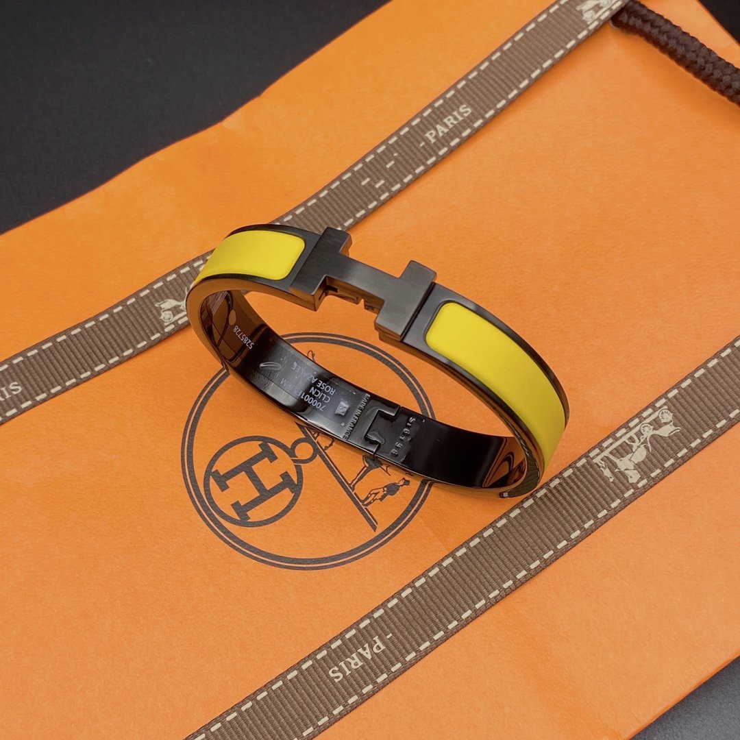 [Leaves]CLIC HM SO BLACK YELLOW BRACELET