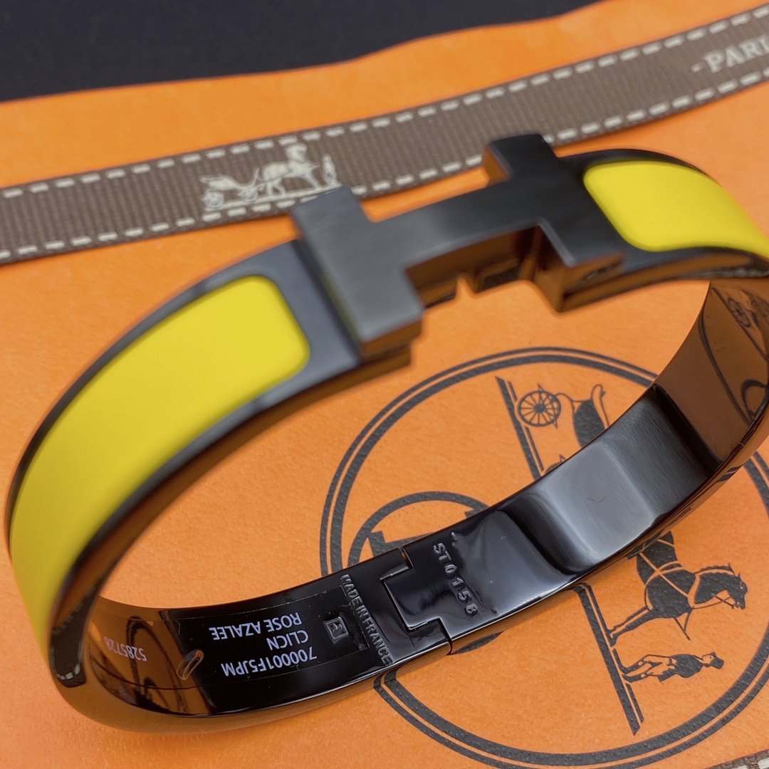 [Leaves]CLIC HM SO BLACK YELLOW BRACELET