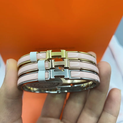 [Leaves]CLASSIC HM CLIC  PINK 8MM ENAMEL BRACELET