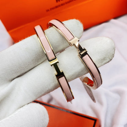 [Leaves]CLASSIC HM CLIC  PINK 8MM ENAMEL BRACELET