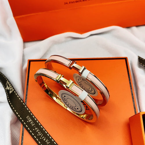 [Leaves]CLASSIC HM CLIC  PINK 8MM ENAMEL BRACELET